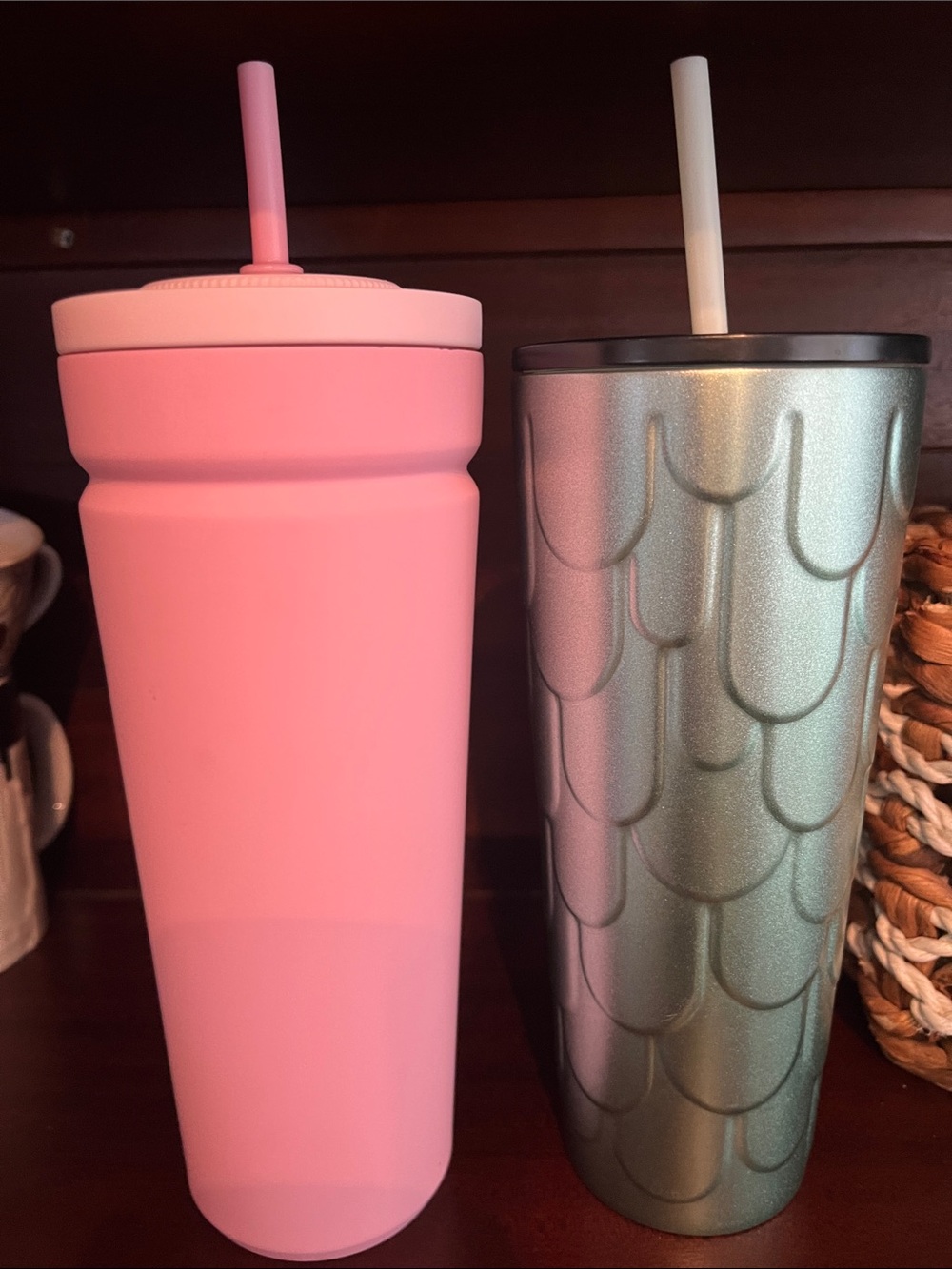 Starbucks Pink & Green Mermaid Insulated Straw Tumblers